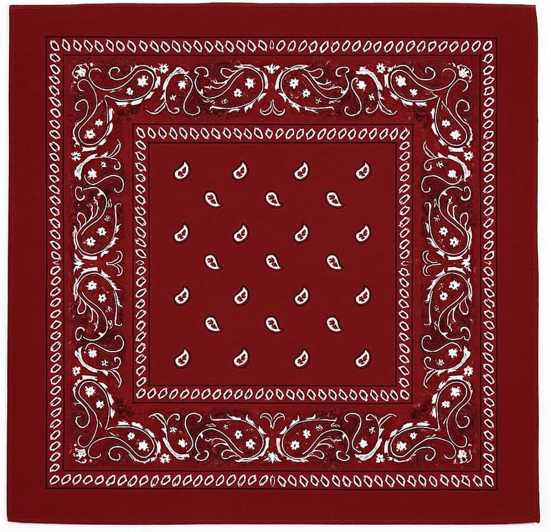 SUNRIBE 3 Pack Paisley Bandanas – 100% Cotton Square 21x21 Head Wrap, Headband, Face Cover, Neck Scarf for Men & Women - Image 1